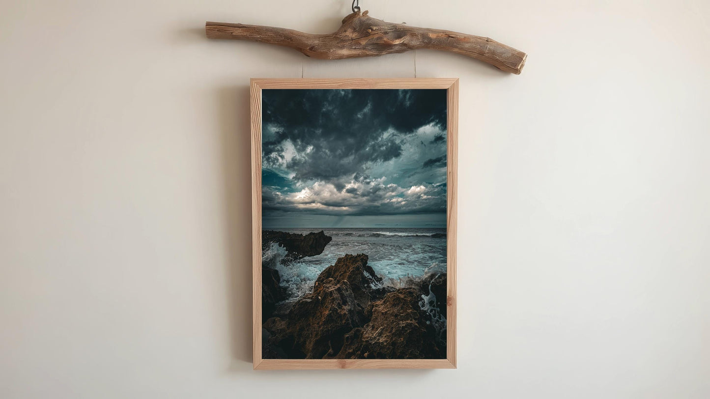 Beach Photography Fine Art Print, Coastal Wall Decor, Sunrise Beach Print, Beach Wall Art, Ocean Wall Art, Coastal Print, Moody Photography