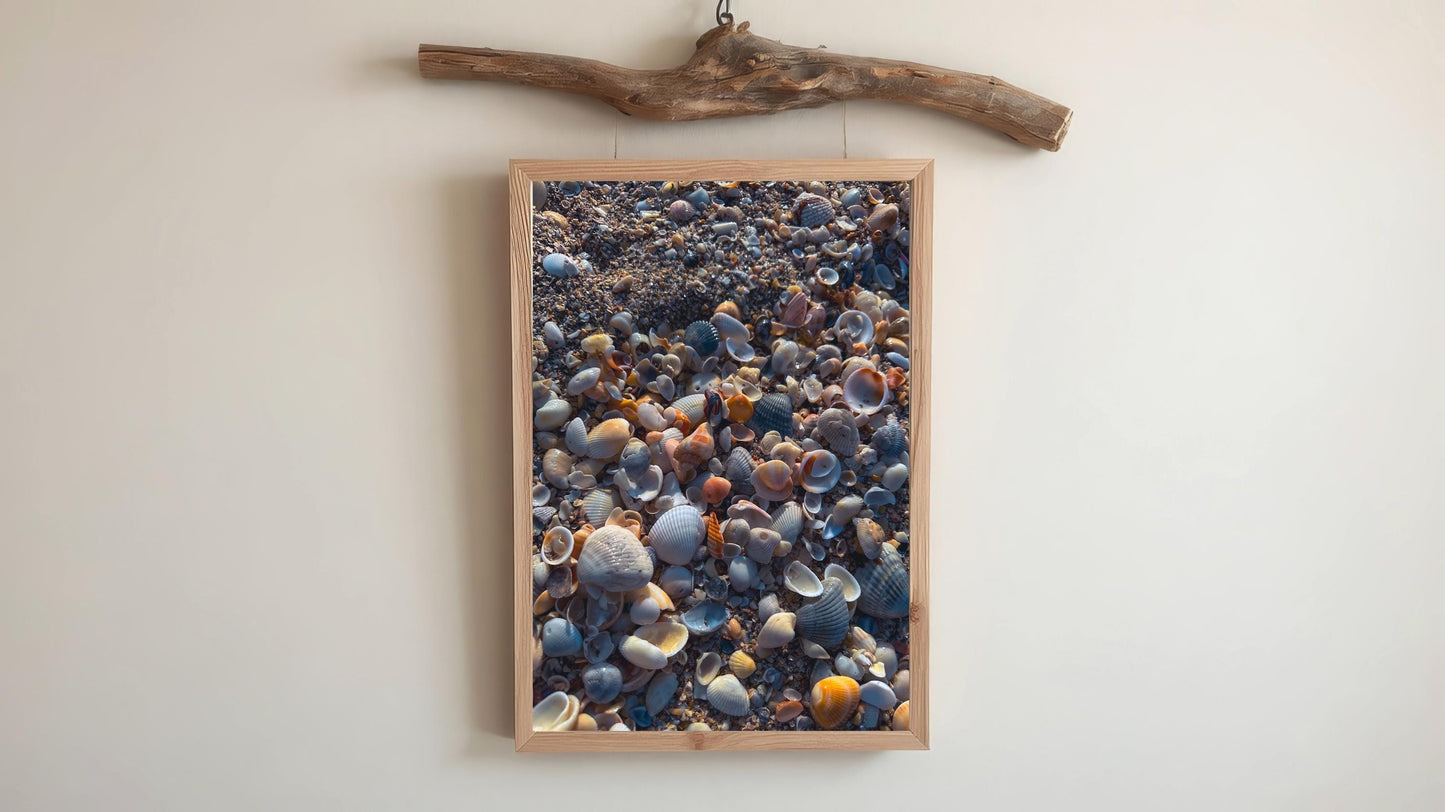 Beach Photography Fine Art Print, Coastal Wall Decor, Seashell Beach Print, Beach Wall Art, Ocean Wall Art, Coastal Print