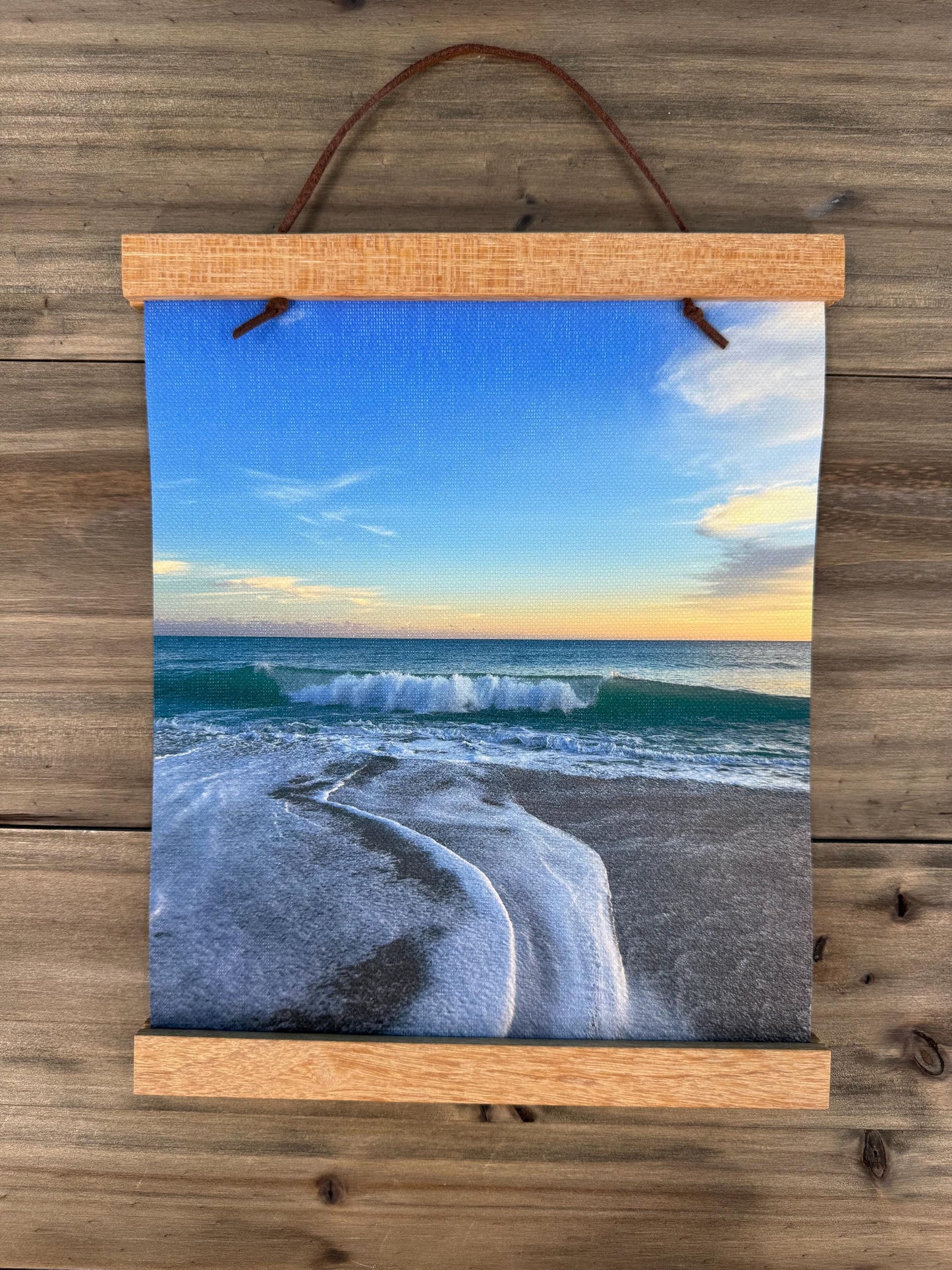 Canvas Beach Photo w/ Wooden Magnetic Frame